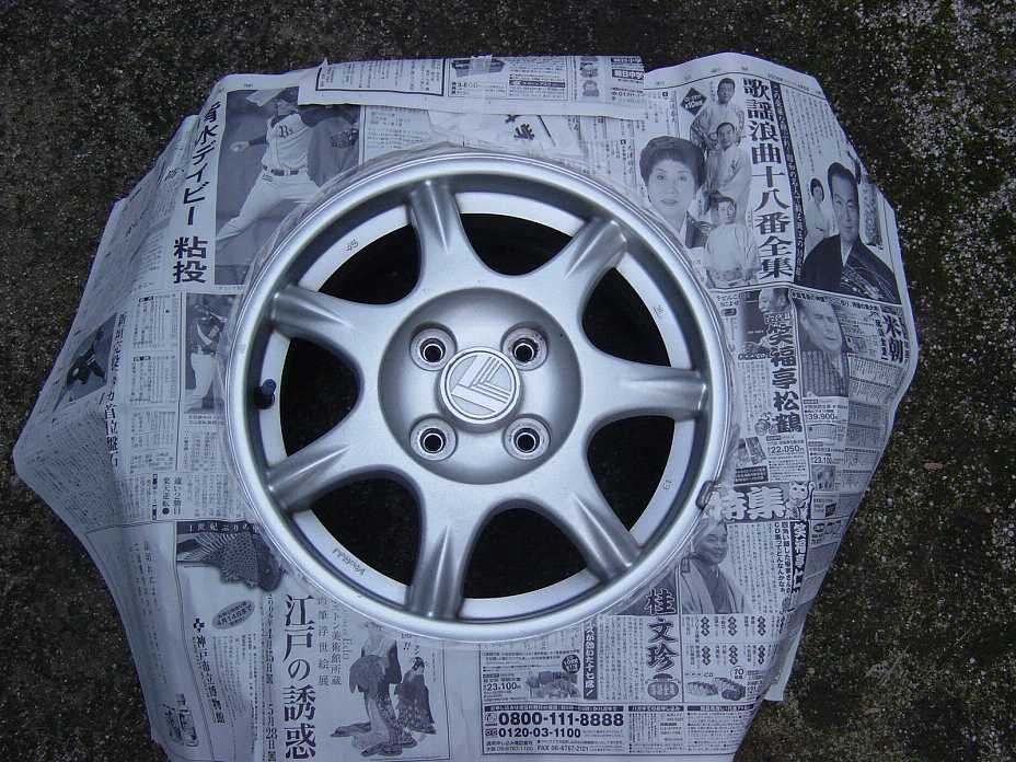 ホイール塗装 ロードスターNA8C純正（シルバー⇒ガンメタ