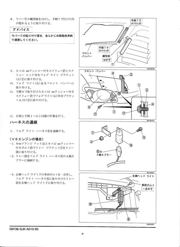 純正フォグ取り付け説明書（ホンダ エリシオン・RR）by M7.4