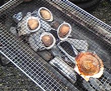 BBQでアワビ BBQでアワビ