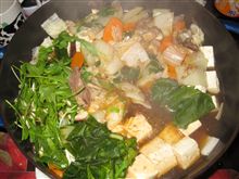 夕食は「すきやき」