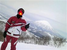 羊蹄山をバックに