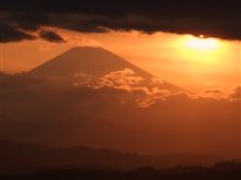 富士山と夕陽