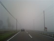 霧中 早朝の新潟を移動中