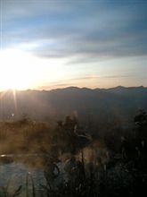 温泉から日の出