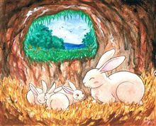 今日は、ウサギを描きました。