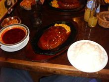 超メガ級メタボハンバーグステーキ、完食なり～　（^^;;;