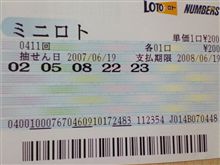 第411回　ミニロト当選♪