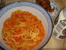 タマネギたっぷりのパスタ