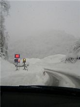 雪道を走りました。