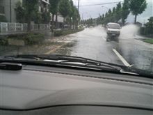 突然の大雨に…。 突然の大雨に…。