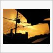 秋の空　夕焼け空に　雲流れ
