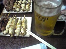 焼き鳥で一杯…。