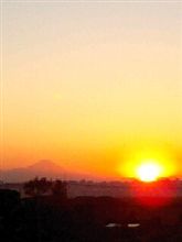 夕陽と富士山のコラボ！