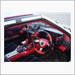 AW11室内のサイドブレーキ　赤に塗装しました