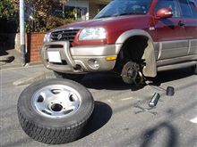 洗車とタイヤ交換と