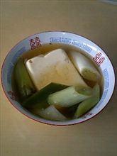 完成したネギ入り湯豆腐（そのまんまや～）