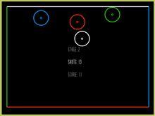色のついた球を同じ色の壁に当てるゲーム