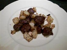 今日の一品 牛肉・長芋黒胡椒炒め(-^〇^-)