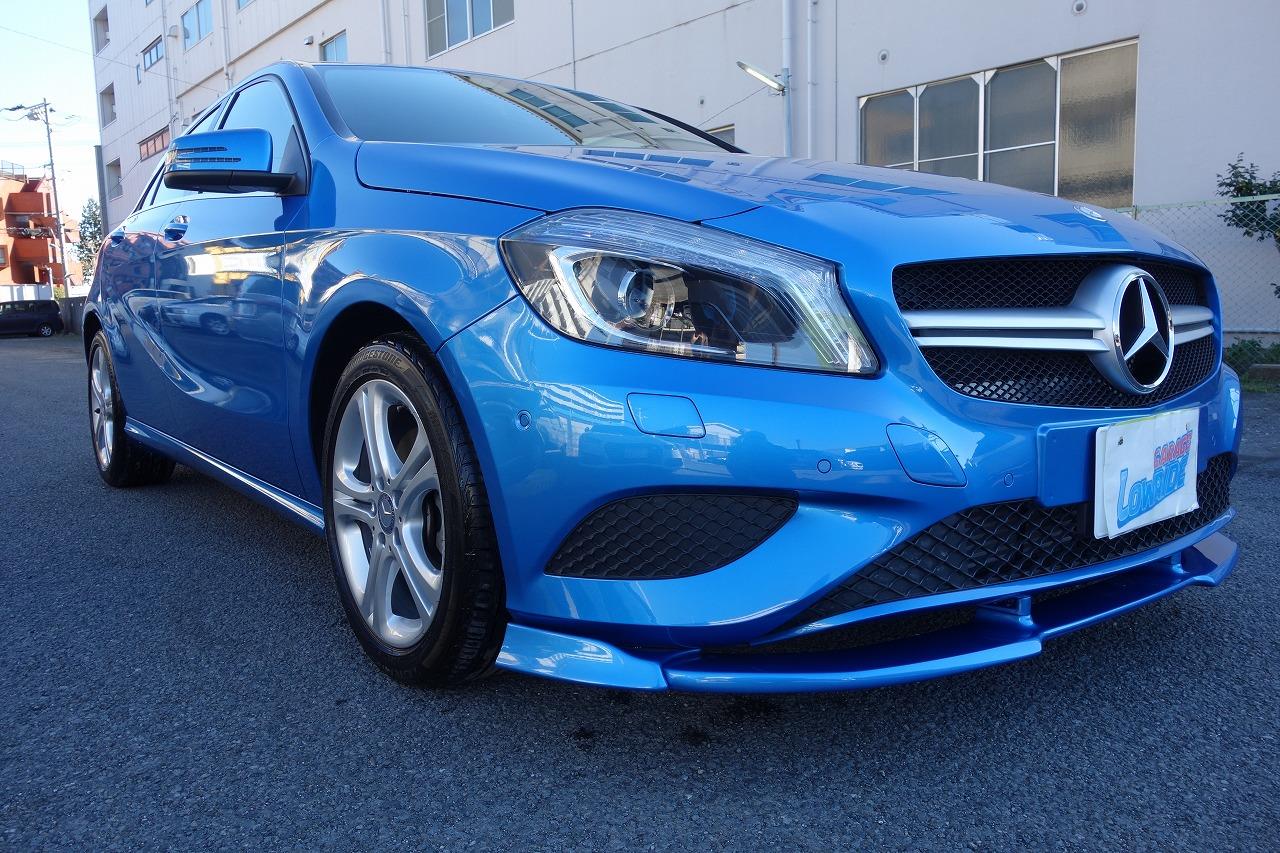 立川市の車の板金塗装修理工場　ガレージローライドのメルセデス・ベンツA180のエアロパーツ塗装・取り付けです。
