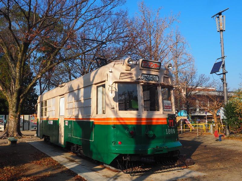岡崎公園 岡崎・市電コンシェルジュ 市電車両1860号