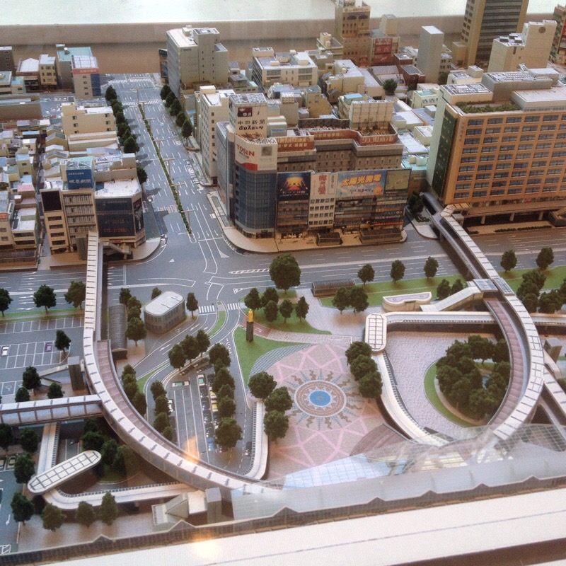 シティ・タワー43 岐阜駅ジオラマ 岐阜駅北口(長良口)~岐阜駅北交差点~金華橋通り