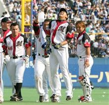 ロ２－１中（２３日）　ロッテがサヨナラ勝ち