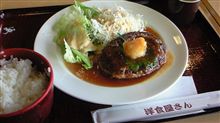 今日のランチは、富士川SA上りのレストランで　ハンバーグ