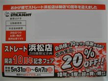 ストレート店内全品２０％ＯＦＦ。