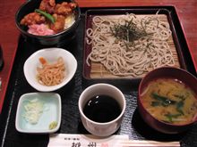 今日のランチは、「越州」そばどんぶり膳　とり竜田丼　1,000円