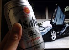 お疲れさんのビールと花火・・・o(▼_▼θ