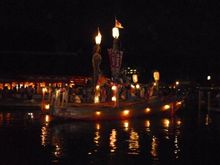 昨夜の管絃祭④ 管絃船を撮影