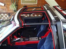AW11のTﾊﾞｰﾙｰﾌのレッド(赤）、ブラック(黒）、に改装中です、其の１