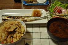 松茸ご飯と秋刀魚♪