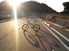 夕陽に向かって