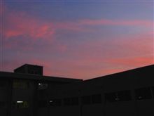 綺麗な夕焼けを準備室から