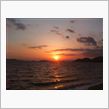 瀬戸内海　笠岡諸島に沈む夕日