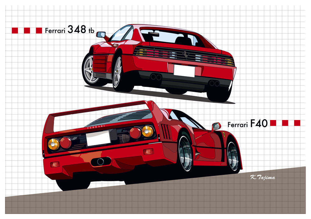 イラスト ギャラリー21 フェラーリ348 F40 タジマ K7のブログ Season G5 みんカラ