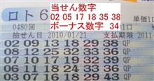 第４８０回　ロト６　ｋｔｋｒ
