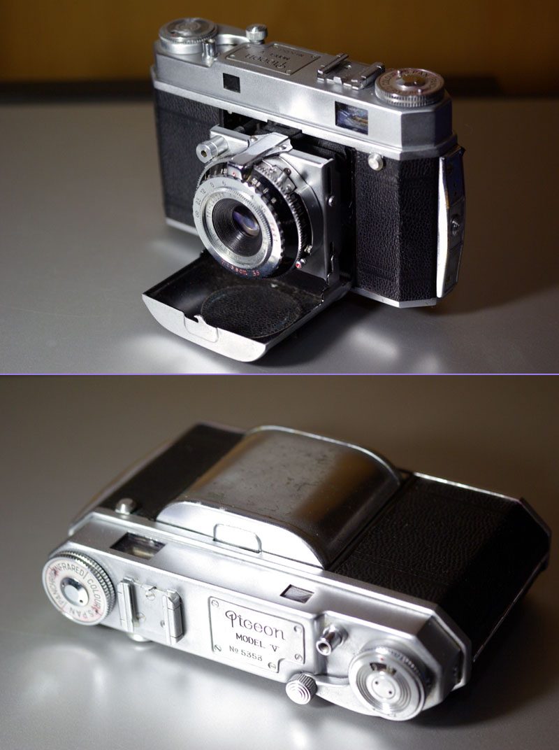 Pigeon35?レンジファインダーカメラ ピジョン　45mm 3.5 Shinano Pigeon 35 Model J (1954) - mike eckman dot com