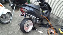 アドレスV125用ワンオフワイドホイールキット装着 アドレスV125用ワンオフワイドホイールキット装着