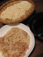 今日のランチは、スマ僧手作り、「揖保の糸　三神」ソーミンチャンプルー