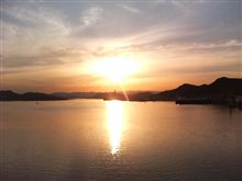 福山市内海町カフェ５９からの夕日