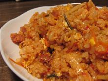 今日のディナーは、スマ僧手作りキムチチャーハン