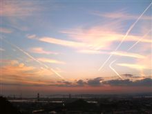 少し秋空の夕焼け