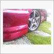 実家の駐車場にて