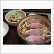 今日のディナーも、「天作」鴨南蛮うどん＆もつ煮