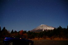 月明かりの富士山と星空～