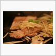 豚バラ肉鉄板焼・鉄板焼野菜盛