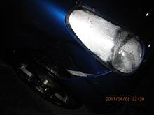 鹿と衝突！！　車ボコボコ....