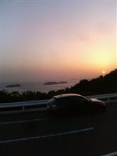 鷲羽山の隠れた癒し夕日スポットからの夕日とGRB